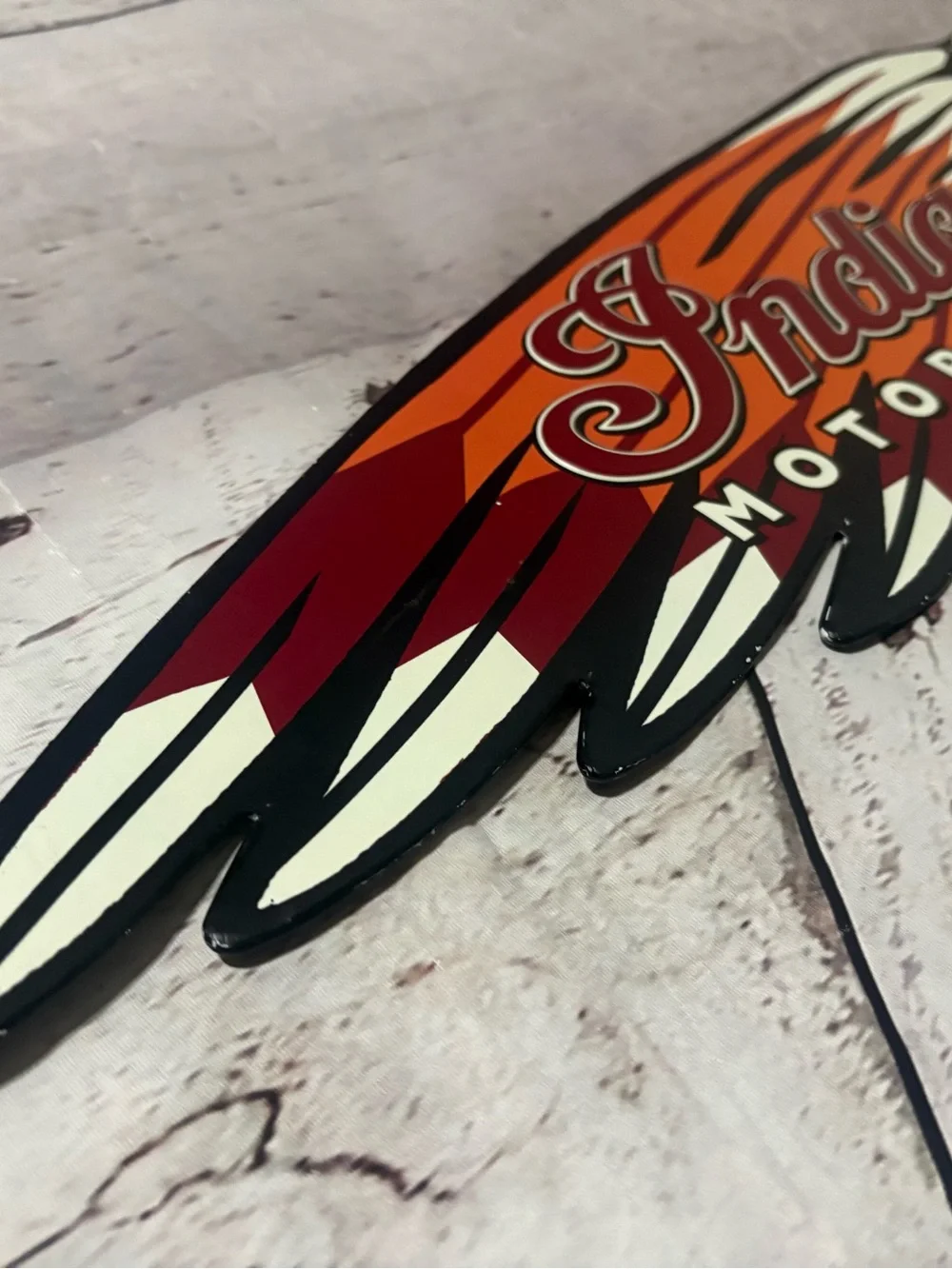 Indian motorcycle Wall Decor Sign - Orange, Red, White